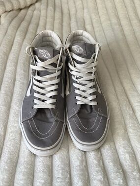 Vans Women’s Sk8-Hi Canvas Sneakers - Gray & White